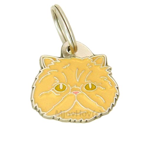 Custom personalized cat name tag Persian cat cream

This unique, cute and quality cat id tag is offered with laser engraved name and phone no. or your custom text. Stainless steel split ring for easy attachment to your pets collar. All items are also available as keychains.
Gift for cats and cat lovers.

Color: colored/silver
Size: 27 x 26 mm

Engraving area: 20 x 15 mm
Laser engraving personalization on the back side is included in the price. Enter the text you wish to have engraved. Suggestion: cat's name and phone number. We engrave on the back side of the tag. Engraving will be centered and easy to read. If you go over the recommended count then the text becomes smaller, and harder to read.

Metal, chrome plated cat tag or key ring. 
Hand made, hand colored, made in Slovenia. 

In stock.
