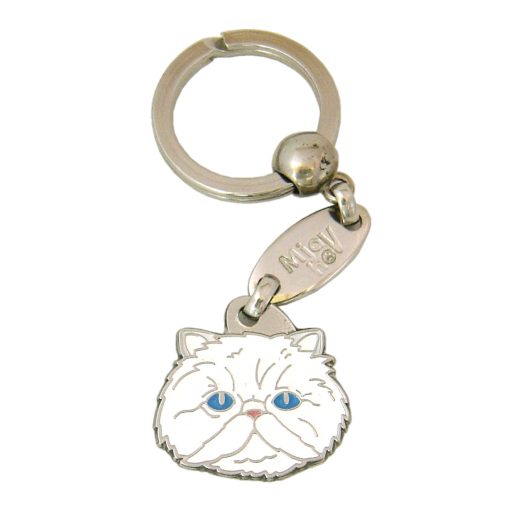 Custom personalized cat name tag Persian cat white

This unique, cute and quality cat id tag is offered with laser engraved name and phone no. or your custom text. Stainless steel split ring for easy attachment to your pets collar. All items are also available as keychains.
Gift for cats and cat lovers.

Color: colored/silver
Size: 27 x 26 mm

Engraving area: 20 x 15 mm
Laser engraving personalization on the back side is included in the price. Enter the text you wish to have engraved. Suggestion: cat's name and phone number. We engrave on the back side of the tag. Engraving will be centered and easy to read. If you go over the recommended count then the text becomes smaller, and harder to read.

Metal, chrome plated cat tag or key ring. 
Hand made, hand colored, made in Slovenia. 

In stock.
