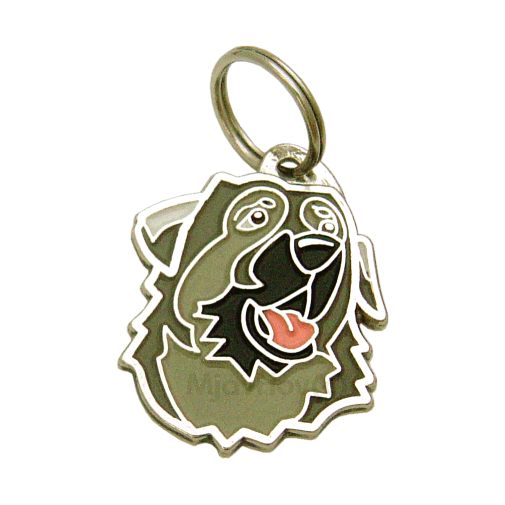 Custom personalized dog name tag KARST SHEPHERD BLACK MUZZLE
Color: colored/silver 
Dim:  30 x 35 mm
Engraving area: 
18 x 20 mm
Metal, chrome plated pet tag.
 
Personalized laser engraving on the back side included.

Hand made 
MADE IN SLOVENIA

In stock.

