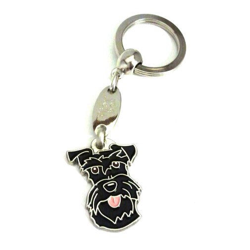 Custom personalized dog name tag Schnauzer black

This unique, cute and quality dog id tag is offered with laser engraved name and phone no. or your custom text. Stainless steel split ring for easy attachment to your pets collar. All items are also available as keychains.
Gift for dogs and dog lovers.

Color: colored/silver
Size: 24 x 33 mm

Engraving area: 20 x 11 mm
Laser engraving personalization on the back side is included in the price. Enter the text you wish to have engraved. Suggestion: dog's name and phone number. We engrave on the back side of the tag. Engraving will be centered and easy to read. If you go over the recommended count then the text becomes smaller, and harder to read.

Metal, chrome plated dog tag or key ring. 
Hand made, hand colored, made in Slovenia. 

In stock.
