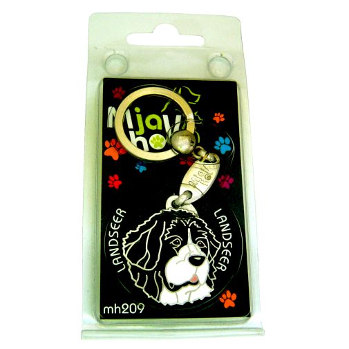 Custom personalized dog name tag Landseer black and white

This unique, cute and quality dog id tag is offered with laser engraved name and phone no. or your custom text. Stainless steel split ring for easy attachment to your pets collar. All items are also available as keychains.
Gift for dogs and dog lovers.

Color: colored/silver
Size: 32 x 36 mm

Engraving area: 22 x 15 mm
Laser engraving personalization on the back side is included in the price. Enter the text you wish to have engraved. Suggestion: dog's name and phone number. We engrave on the back side of the tag. Engraving will be centered and easy to read. If you go over the recommended count then the text becomes smaller, and harder to read.

Metal, chrome plated dog tag or key ring. 
Hand made, hand colored, made in Slovenia. 

In stock.
