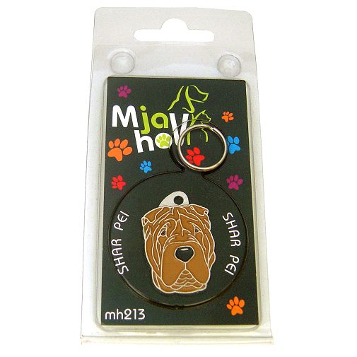 Custom personalized dog name tag Shar pei brown no mask

This unique, cute and quality dog id tag is offered with laser engraved name and phone no. or your custom text. Stainless steel split ring for easy attachment to your pets collar. All items are also available as keychains.
Gift for dogs and dog lovers.

Color: colored/silver
Size: 23 x 34 mm

Engraving area: 20 x 15 mm
Laser engraving personalization on the back side is included in the price. Enter the text you wish to have engraved. Suggestion: dog's name and phone number. We engrave on the back side of the tag. Engraving will be centered and easy to read. If you go over the recommended count then the text becomes smaller, and harder to read.

Metal, chrome plated dog tag or key ring. 
Hand made, hand colored, made in Slovenia. 

In stock.
