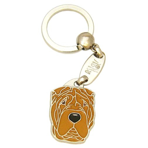 Custom personalized dog name tag Shar pei brown no mask

This unique, cute and quality dog id tag is offered with laser engraved name and phone no. or your custom text. Stainless steel split ring for easy attachment to your pets collar. All items are also available as keychains.
Gift for dogs and dog lovers.

Color: colored/silver
Size: 23 x 34 mm

Engraving area: 20 x 15 mm
Laser engraving personalization on the back side is included in the price. Enter the text you wish to have engraved. Suggestion: dog's name and phone number. We engrave on the back side of the tag. Engraving will be centered and easy to read. If you go over the recommended count then the text becomes smaller, and harder to read.

Metal, chrome plated dog tag or key ring. 
Hand made, hand colored, made in Slovenia. 

In stock.
