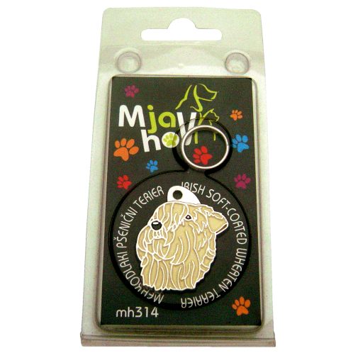 Custom personalized dog name tag SOFT-COATED WHEATEN TERRIER
Color: colored/silver 
Dim:  28 x 34 mm
Engraving area: 
18 x 18 mm
Metal, chrome plated pet tag.
 
Personalized laser engraving on the back side included.

Hand made 
MADE IN SLOVENIA

In stock.
