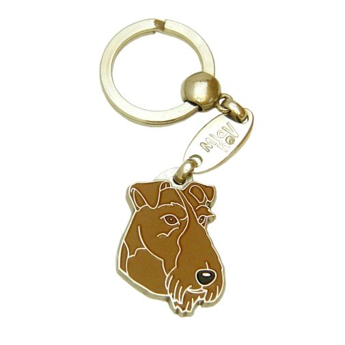 Custom personalized dog name tag Irish terrier

This unique, cute and quality dog id tag is offered with laser engraved name and phone no. or your custom text. Stainless steel split ring for easy attachment to your pets collar. All items are also available as keychains.
Gift for dogs and dog lovers.

Color: colored/silver
Size: 24 x 35 mm

Engraving area: 20 x 15 mm
Laser engraving personalization on the back side is included in the price. Enter the text you wish to have engraved. Suggestion: dog's name and phone number. We engrave on the back side of the tag. Engraving will be centered and easy to read. If you go over the recommended count then the text becomes smaller, and harder to read.

Metal, chrome plated dog tag or key ring. 
Hand made, hand colored, made in Slovenia. 

In stock.
