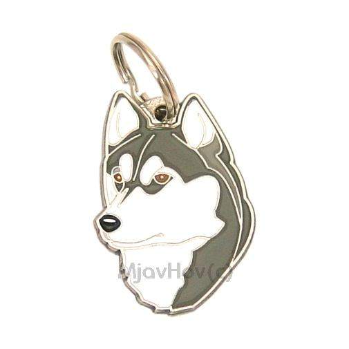 Custom personalized dog name tag Siberian husky, brown eyes

This unique, cute and quality dog id tag is offered with laser engraved name and phone no. or your custom text. Stainless steel split ring for easy attachment to your pets collar. All items are also available as keychains.
Gift for dogs and dog lovers.

Color: colored/silver
Size: 26 x 36 mm

Engraving area: 18 x 22 mm
Laser engraving personalization on the back side is included in the price. Enter the text you wish to have engraved. Suggestion: dog's name and phone number. We engrave on the back side of the tag. Engraving will be centered and easy to read. If you go over the recommended count then the text becomes smaller, and harder to read.

Metal, chrome plated dog tag or key ring. 
Hand made, hand colored, made in Slovenia. 

In stock.
