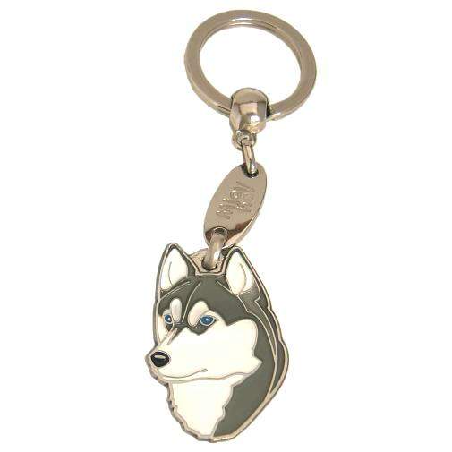 Custom personalized dog name tag Siberian husky

This unique, cute and quality dog id tag is offered with laser engraved name and phone no. or your custom text. Stainless steel split ring for easy attachment to your pets collar. All items are also available as keychains.
Gift for dogs and dog lovers.

Color: colored/silver
Size: 26 x 36 mm

Engraving area: 18 x 22 mm
Laser engraving personalization on the back side is included in the price. Enter the text you wish to have engraved. Suggestion: dog's name and phone number. We engrave on the back side of the tag. Engraving will be centered and easy to read. If you go over the recommended count then the text becomes smaller, and harder to read.

Metal, chrome plated dog tag or key ring. 
Hand made, hand colored, made in Slovenia. 

In stock.
