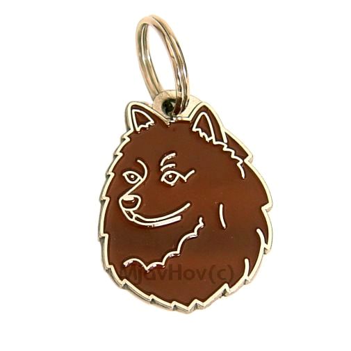 Custom personalized dog name tag German spitz brown

This unique, cute and quality dog id tag is offered with laser engraved name and phone no. or your custom text. Stainless steel split ring for easy attachment to your pets collar. All items are also available as keychains.
Gift for dogs and dog lovers.

Color: colored/silver
Size: 27 x 36 mm

Engraving area: 20 x 20 mm
Laser engraving personalization on the back side is included in the price. Enter the text you wish to have engraved. Suggestion: dog's name and phone number. We engrave on the back side of the tag. Engraving will be centered and easy to read. If you go over the recommended count then the text becomes smaller, and harder to read.

Metal, chrome plated dog tag or key ring. 
Hand made, hand colored, made in Slovenia. 

In stock.
