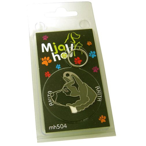 Custom personalized dog name tag Akita black grey

This unique, cute and quality dog id tag is offered with laser engraved name and phone no. or your custom text. Stainless steel split ring for easy attachment to your pets collar. All items are also available as keychains.
Gift for dogs and dog lovers.

Color: colored/silver
Size: 33 x 33 mm

Engraving area: 22 x 15 mm
Laser engraving personalization on the back side is included in the price. Enter the text you wish to have engraved. Suggestion: dog's name and phone number. We engrave on the back side of the tag. Engraving will be centered and easy to read. If you go over the recommended count then the text becomes smaller, and harder to read.

Metal, chrome plated dog tag or key ring. 
Hand made, hand colored, made in Slovenia. 

In stock.
