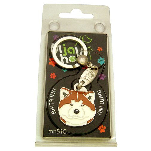 Custom personalized dog name tag Akita inu

This unique, cute and quality dog id tag is offered with laser engraved name and phone no. or your custom text. Stainless steel split ring for easy attachment to your pets collar. All items are also available as keychains.
Gift for dogs and dog lovers.

Color: colored/silver
Size: 29 x 33 mm

Engraving area: 22 x 20 mm
Laser engraving personalization on the back side is included in the price. Enter the text you wish to have engraved. Suggestion: dog's name and phone number. We engrave on the back side of the tag. Engraving will be centered and easy to read. If you go over the recommended count then the text becomes smaller, and harder to read.

Metal, chrome plated dog tag or key ring. 
Hand made, hand colored, made in Slovenia. 

In stock.
