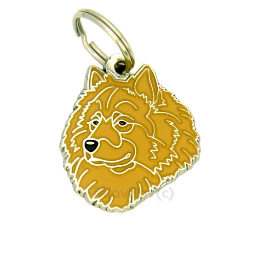Custom personalized dog name tag Eurasier fawn no mask

This unique, cute and quality dog id tag is offered with laser engraved name and phone no. or your custom text. Stainless steel split ring for easy attachment to your pets collar. All items are also available as keychains.
Gift for dogs and dog lovers.

Color: colored/silver
Size: 29 x 34 mm

Engraving area: 20 x 15 mm
Laser engraving personalization on the back side is included in the price. Enter the text you wish to have engraved. Suggestion: dog's name and phone number. We engrave on the back side of the tag. Engraving will be centered and easy to read. If you go over the recommended count then the text becomes smaller, and harder to read.

Metal, chrome plated dog tag or key ring. 
Hand made, hand colored, made in Slovenia. 

In stock.
