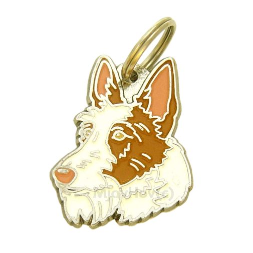 Custom personalized dog name tag IBIZAN HOUND WIREHAIRED
Color: colored/silver 
Dim:  30 x 34 mm
Engraving area: 
19 x 18 mm
Metal, chrome plated pet tag.
 
Personalized laser engraving on the back side included.

Hand made 
MADE IN SLOVENIA

In stock.
