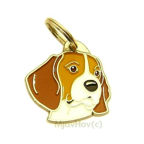 Custom personalized dog name tag BEAGLE
Color: colored/silver 
Dim: 33 x 32 mm
Engraving area: 
19 x 16 mm
Metal, chrome plated pet tag.
 
Personalized laser engraving on the back side included.

Hand made 
MADE IN SLOVENIA

In stock.
