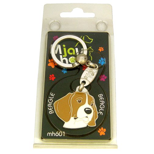 Custom personalized dog name tag BEAGLE WHITE BROWN
Color: colored/silver 
Dim:  33 x 32 mm
Engraving area: 
21 x 16 mm
Metal, chrome plated pet tag.
 
Personalized laser engraving on the back side included.

Hand made 
MADE IN SLOVENIA

In stock.
