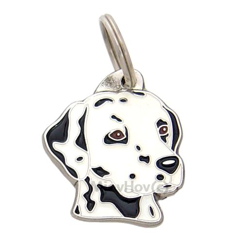 Custom personalized dog name tag Dalmatian

This unique, cute and quality dog id tag is offered with laser engraved name and phone no. or your custom text. Stainless steel split ring for easy attachment to your pets collar. All items are also available as keychains.
Gift for dogs and dog lovers.

Color: colored/silver
Size: 29 x 33 mm

Engraving area: 20 x 18 mm
Laser engraving personalization on the back side is included in the price. Enter the text you wish to have engraved. Suggestion: dog's name and phone number. We engrave on the back side of the tag. Engraving will be centered and easy to read. If you go over the recommended count then the text becomes smaller, and harder to read.

Metal, chrome plated dog tag or key ring. 
Hand made, hand colored, made in Slovenia. 

In stock.
