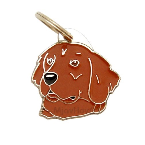 Custom personalized dog name tag Golden retriever red

This unique, cute and quality dog id tag is offered with laser engraved name and phone no. or your custom text. Stainless steel split ring for easy attachment to your pets collar. All items are also available as keychains.
Gift for dogs and dog lovers.

Color: colored/silver
Size: 32 x 33 mm

Engraving area: 20 x 15 mm
Laser engraving personalization on the back side is included in the price. Enter the text you wish to have engraved. Suggestion: dog's name and phone number. We engrave on the back side of the tag. Engraving will be centered and easy to read. If you go over the recommended count then the text becomes smaller, and harder to read.

Metal, chrome plated dog tag or key ring. 
Hand made, hand colored, made in Slovenia. 

In stock.
