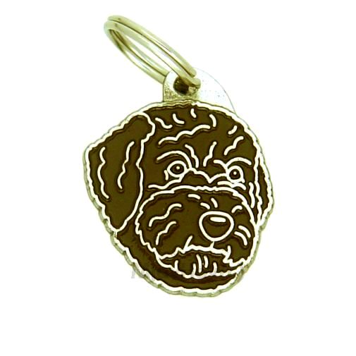 Custom personalized dog name tag Lagotto romagnolo brown

This unique, cute and quality dog id tag is offered with laser engraved name and phone no. or your custom text. Stainless steel split ring for easy attachment to your pets collar. All items are also available as keychains.
Gift for dogs and dog lovers.

Color: colored/silver
Size: 32 x 34 mm

Engraving area: 20 x 15 mm
Laser engraving personalization on the back side is included in the price. Enter the text you wish to have engraved. Suggestion: dog's name and phone number. We engrave on the back side of the tag. Engraving will be centered and easy to read. If you go over the recommended count then the text becomes smaller, and harder to read.

Metal, chrome plated dog tag or key ring. 
Hand made, hand colored, made in Slovenia. 

In stock.
