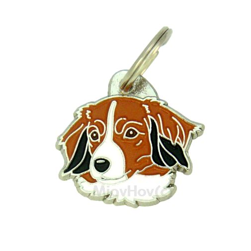 Custom personalized dog name tag Kooikerhondje

This unique, cute and quality dog id tag is offered with laser engraved name and phone no. or your custom text. Stainless steel split ring for easy attachment to your pets collar. All items are also available as keychains.
Gift for dogs and dog lovers.

Color: colored/silver
Size: 30 x 29 mm

Engraving area: 19 x 16 mm
Laser engraving personalization on the back side is included in the price. Enter the text you wish to have engraved. Suggestion: dog's name and phone number. We engrave on the back side of the tag. Engraving will be centered and easy to read. If you go over the recommended count then the text becomes smaller, and harder to read.

Metal, chrome plated dog tag or key ring. 
Hand made, hand colored, made in Slovenia. 

In stock.
