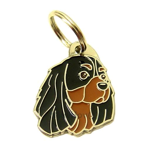 Custom personalized dog name tag Cavalier king charles spaniel black & tan

This unique, cute and quality dog id tag is offered with laser engraved name and phone no. or your custom text. Stainless steel split ring for easy attachment to your pets collar. All items are also available as keychains.
Gift for dogs and dog lovers.

Color: colored/silver
Size: 24 x 33 mm

Engraving area: 18 x 17 mm
Laser engraving personalization on the back side is included in the price. Enter the text you wish to have engraved. Suggestion: dog's name and phone number. We engrave on the back side of the tag. Engraving will be centered and easy to read. If you go over the recommended count then the text becomes smaller, and harder to read.

Metal, chrome plated dog tag or key ring. 
Hand made, hand colored, made in Slovenia. 

In stock.
