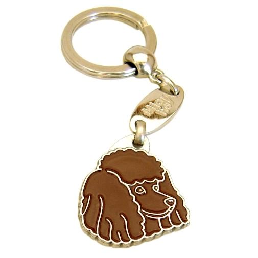 Custom personalized dog name tag Poodle brown

This unique, cute and quality dog id tag is offered with laser engraved name and phone no. or your custom text. Stainless steel split ring for easy attachment to your pets collar. All items are also available as keychains.
Gift for dogs and dog lovers.

Color: colored/silver
Size: 29 x 33 mm

Engraving area: 18 x 16 mm
Laser engraving personalization on the back side is included in the price. Enter the text you wish to have engraved. Suggestion: dog's name and phone number. We engrave on the back side of the tag. Engraving will be centered and easy to read. If you go over the recommended count then the text becomes smaller, and harder to read.

Metal, chrome plated dog tag or key ring. 
Hand made, hand colored, made in Slovenia. 

In stock.
