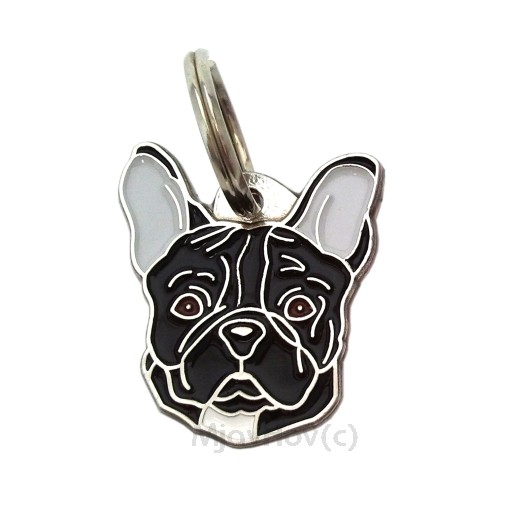 Custom personalized dog name tag French bulldog black

This unique, cute and quality dog id tag is offered with laser engraved name and phone no. or your custom text. Stainless steel split ring for easy attachment to your pets collar. All items are also available as keychains.
Gift for dogs and dog lovers.

Color: colored/silver
Size: 27 x 30 mm

Engraving area: 16 x 16 mm
Laser engraving personalization on the back side is included in the price. Enter the text you wish to have engraved. Suggestion: dog's name and phone number. We engrave on the back side of the tag. Engraving will be centered and easy to read. If you go over the recommended count then the text becomes smaller, and harder to read.

Metal, chrome plated dog tag or key ring. 
Hand made, hand colored, made in Slovenia. 

In stock.
