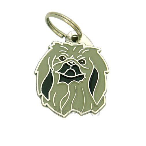 Custom personalized dog name tag Pekingese grey

This unique, cute and quality dog id tag is offered with laser engraved name and phone no. or your custom text. Stainless steel split ring for easy attachment to your pets collar. All items are also available as keychains.
Gift for dogs and dog lovers.

Color: colored/silver
Size: 29 x 34 mm

Engraving area: 20 x 18 mm
Laser engraving personalization on the back side is included in the price. Enter the text you wish to have engraved. Suggestion: dog's name and phone number. We engrave on the back side of the tag. Engraving will be centered and easy to read. If you go over the recommended count then the text becomes smaller, and harder to read.

Metal, chrome plated dog tag or key ring. 
Hand made, hand colored, made in Slovenia. 

In stock.
