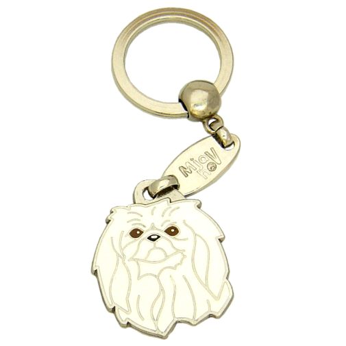 Custom personalized dog name tag Pekingese white

This unique, cute and quality dog id tag is offered with laser engraved name and phone no. or your custom text. Stainless steel split ring for easy attachment to your pets collar. All items are also available as keychains.
Gift for dogs and dog lovers.

Color: colored/silver
Size: 29 x 34 mm

Engraving area: 20 x 18 mm
Laser engraving personalization on the back side is included in the price. Enter the text you wish to have engraved. Suggestion: dog's name and phone number. We engrave on the back side of the tag. Engraving will be centered and easy to read. If you go over the recommended count then the text becomes smaller, and harder to read.

Metal, chrome plated dog tag or key ring. 
Hand made, hand colored, made in Slovenia. 

In stock.
