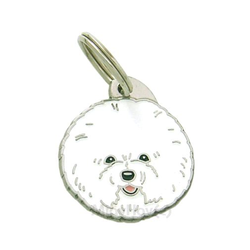 Custom personalized dog name tag Bichon frise

This unique, cute and quality dog id tag is offered with laser engraved name and phone no. or your custom text. Stainless steel split ring for easy attachment to your pets collar. All items are also available as keychains.
Gift for dogs and dog lovers.

Color: colored/silver
Size: 29 x 32 mm

Engraving area: 21 x 15 mm
Laser engraving personalization on the back side is included in the price. Enter the text you wish to have engraved. Suggestion: dog's name and phone number. We engrave on the back side of the tag. Engraving will be centered and easy to read. If you go over the recommended count then the text becomes smaller, and harder to read.

Metal, chrome plated dog tag or key ring. 
Hand made, hand colored, made in Slovenia. 

In stock.
