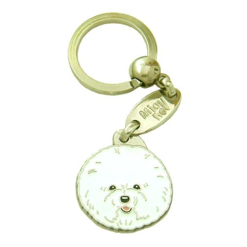 Custom personalized dog name tag Bichon frise

This unique, cute and quality dog id tag is offered with laser engraved name and phone no. or your custom text. Stainless steel split ring for easy attachment to your pets collar. All items are also available as keychains.
Gift for dogs and dog lovers.

Color: colored/silver
Size: 29 x 32 mm

Engraving area: 21 x 15 mm
Laser engraving personalization on the back side is included in the price. Enter the text you wish to have engraved. Suggestion: dog's name and phone number. We engrave on the back side of the tag. Engraving will be centered and easy to read. If you go over the recommended count then the text becomes smaller, and harder to read.

Metal, chrome plated dog tag or key ring. 
Hand made, hand colored, made in Slovenia. 

In stock.
