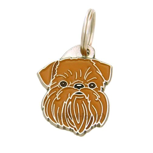 Custom personalized dog name tag Brussels griffon

This unique, cute and quality dog id tag is offered with laser engraved name and phone no. or your custom text. Stainless steel split ring for easy attachment to your pets collar. All items are also available as keychains.
Gift for dogs and dog lovers.

Color: colored/silver
Size: 27 x 32 mm

Engraving area: 20 x 18 mm
Laser engraving personalization on the back side is included in the price. Enter the text you wish to have engraved. Suggestion: dog's name and phone number. We engrave on the back side of the tag. Engraving will be centered and easy to read. If you go over the recommended count then the text becomes smaller, and harder to read.

Metal, chrome plated dog tag or key ring. 
Hand made, hand colored, made in Slovenia. 

In stock.
