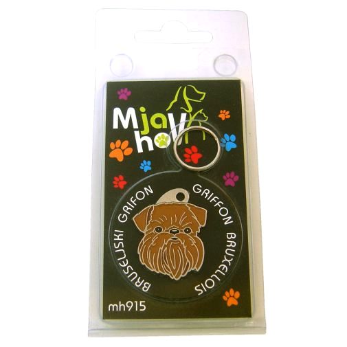 Custom personalized dog name tag Brussels griffon

This unique, cute and quality dog id tag is offered with laser engraved name and phone no. or your custom text. Stainless steel split ring for easy attachment to your pets collar. All items are also available as keychains.
Gift for dogs and dog lovers.

Color: colored/silver
Size: 27 x 32 mm

Engraving area: 20 x 18 mm
Laser engraving personalization on the back side is included in the price. Enter the text you wish to have engraved. Suggestion: dog's name and phone number. We engrave on the back side of the tag. Engraving will be centered and easy to read. If you go over the recommended count then the text becomes smaller, and harder to read.

Metal, chrome plated dog tag or key ring. 
Hand made, hand colored, made in Slovenia. 

In stock.
