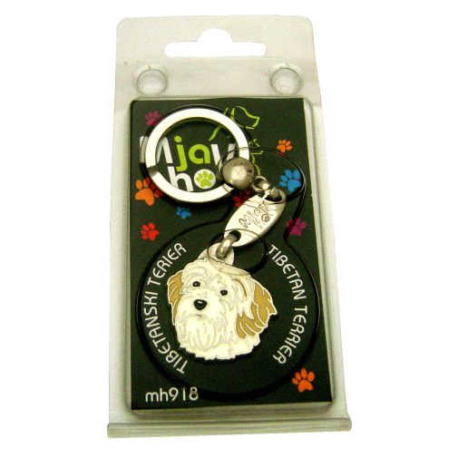 ﻿Namnbricka för hund med personlig gravyr Tibetansk terrier vit/creme

Färg: färgat/silver 
Storleken på den hängande: 29 x 31 mm
Maximal storlek gravyr: 20 x 14 mm

Brickorna är kvalitativa, kromade och handmålade.
 
Lasergraverade inskription på baksidan av hundbricka ingår i priset.

Alla ID-brickor levereras med en ring, för enkel och säker montering på djurets halsband.

Handgjorda, tillverkade i Slovenien.

På lager.

