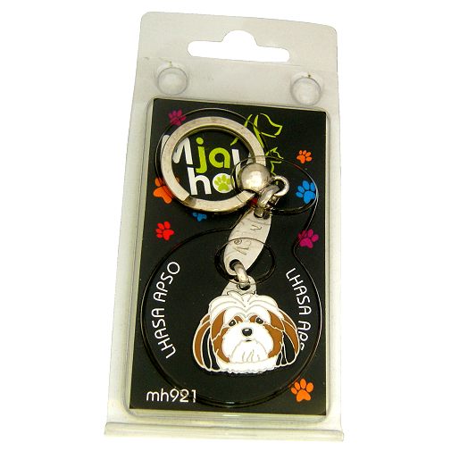 Custom personalized dog name tag Lhasa apso tricolor

This unique, cute and quality dog id tag is offered with laser engraved name and phone no. or your custom text. Stainless steel split ring for easy attachment to your pets collar. All items are also available as keychains.
Gift for dogs and dog lovers.

Color: colored/silver
Size: 28 x 27 mm

Engraving area: 20 x 14 mm
Laser engraving personalization on the back side is included in the price. Enter the text you wish to have engraved. Suggestion: dog's name and phone number. We engrave on the back side of the tag. Engraving will be centered and easy to read. If you go over the recommended count then the text becomes smaller, and harder to read.

Metal, chrome plated dog tag or key ring. 
Hand made, hand colored, made in Slovenia. 

In stock.
