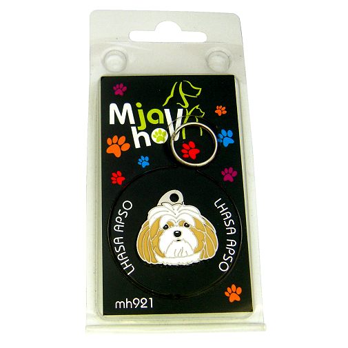 Custom personalized dog name tag Lhasa apso white and cream

This unique, cute and quality dog id tag is offered with laser engraved name and phone no. or your custom text. Stainless steel split ring for easy attachment to your pets collar. All items are also available as keychains.
Gift for dogs and dog lovers.

Color: colored/silver
Size: 28 x 27 mm

Engraving area: 20 x 14 mm
Laser engraving personalization on the back side is included in the price. Enter the text you wish to have engraved. Suggestion: dog's name and phone number. We engrave on the back side of the tag. Engraving will be centered and easy to read. If you go over the recommended count then the text becomes smaller, and harder to read.

Metal, chrome plated dog tag or key ring. 
Hand made, hand colored, made in Slovenia. 

In stock.
