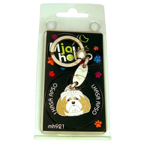 Custom personalized dog name tag Lhasa apso white and cream

This unique, cute and quality dog id tag is offered with laser engraved name and phone no. or your custom text. Stainless steel split ring for easy attachment to your pets collar. All items are also available as keychains.
Gift for dogs and dog lovers.

Color: colored/silver
Size: 28 x 27 mm

Engraving area: 20 x 14 mm
Laser engraving personalization on the back side is included in the price. Enter the text you wish to have engraved. Suggestion: dog's name and phone number. We engrave on the back side of the tag. Engraving will be centered and easy to read. If you go over the recommended count then the text becomes smaller, and harder to read.

Metal, chrome plated dog tag or key ring. 
Hand made, hand colored, made in Slovenia. 

In stock.
