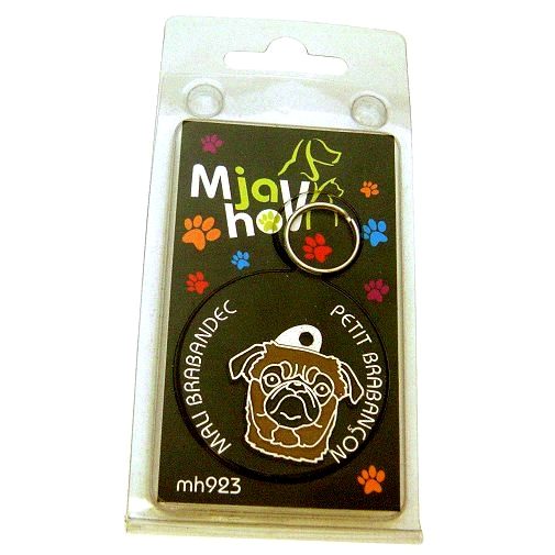 Custom personalized dog name tag PETIT BRABANÇON BROWN
Color: colored/silver 
Dim:  29 x 29 mm
Engraving area: 
17 x 18 mm
Metal, chrome plated pet tag.
 
Personalized laser engraving on the back side included.

Hand made 
MADE IN SLOVENIA

In stock.
