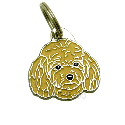Custom personalized dog name tag Toy poodle apricot

This unique, cute and quality dog id tag is offered with laser engraved name and phone no. or your custom text. Stainless steel split ring for easy attachment to your pets collar. All items are also available as keychains.
Gift for dogs and dog lovers.

Color: colored/silver
Size: 30 x 31 mm

Engraving area: 20 x 12 mm
Laser engraving personalization on the back side is included in the price. Enter the text you wish to have engraved. Suggestion: dog's name and phone number. We engrave on the back side of the tag. Engraving will be centered and easy to read. If you go over the recommended count then the text becomes smaller, and harder to read.

Metal, chrome plated dog tag or key ring. 
Hand made, hand colored, made in Slovenia. 

In stock.
