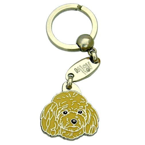 Custom personalized dog name tag TOY POODLE APRICOT
Color: colored/silver 
Dim:  30 x 31 mm
Engraving area: 
20 x 12 mm
Metal, chrome plated pet tag.
 
Personalized laser engraving on the back side included.

Hand made 
MADE IN SLOVENIA

In stock.
