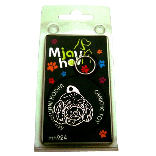 Custom personalized dog name tag Toy poodle black

This unique, cute and quality dog id tag is offered with laser engraved name and phone no. or your custom text. Stainless steel split ring for easy attachment to your pets collar. All items are also available as keychains.
Gift for dogs and dog lovers.

Color: colored/silver
Size: 30 x 31 mm

Engraving area: 20 x 12 mm
Laser engraving personalization on the back side is included in the price. Enter the text you wish to have engraved. Suggestion: dog's name and phone number. We engrave on the back side of the tag. Engraving will be centered and easy to read. If you go over the recommended count then the text becomes smaller, and harder to read.

Metal, chrome plated dog tag or key ring. 
Hand made, hand colored, made in Slovenia. 

In stock.
