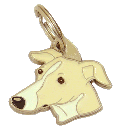 Whippet kerma-valkoinen - pet ID tag, dog ID tags, pet tags, personalized pet tags MjavHov - engraved pet tags online