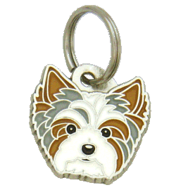 Biewer Yorkshire Terrier sininen - pet ID tag, dog ID tags, pet tags, personalized pet tags MjavHov - engraved pet tags online