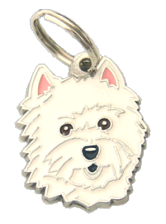 Valkoinen länsiylämaanterrieri - pet ID tag, dog ID tags, pet tags, personalized pet tags MjavHov - engraved pet tags online