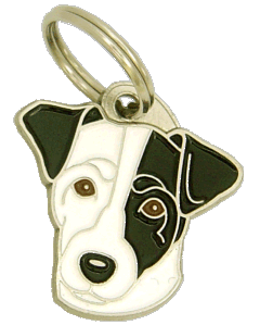 Russellterrieri valkoinen, musta silmä - pet ID tag, dog ID tags, pet tags, personalized pet tags MjavHov - engraved pet tags online