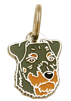 Saksanmetsästysterrieri karkeakarvainen harmaa - pet ID tag, dog ID tags, pet tags, personalized pet tags MjavHov - engraved pet tags online