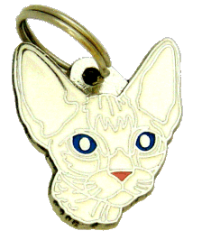 Devon Rex valkoinen - pet ID tag, dog ID tags, pet tags, personalized pet tags MjavHov - engraved pet tags online