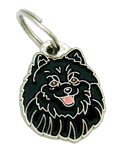 Pomeranian musta - pet ID tag, dog ID tags, pet tags, personalized pet tags MjavHov - engraved pet tags online
