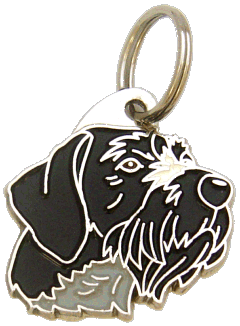 Karkeakarvainen saksanseisoja musta - pet ID tag, dog ID tags, pet tags, personalized pet tags MjavHov - engraved pet tags online