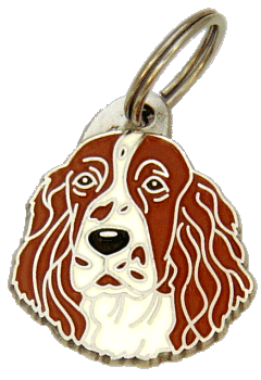 Springerspanieli  valkoinen-punainen - pet ID tag, dog ID tags, pet tags, personalized pet tags MjavHov - engraved pet tags online