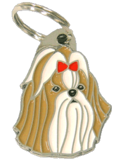 Shih tzu ruskea-punainen - pet ID tag, dog ID tags, pet tags, personalized pet tags MjavHov - engraved pet tags online