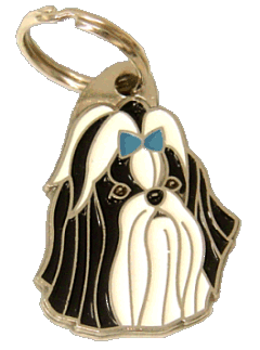 Shih tzu musta-sininen - pet ID tag, dog ID tags, pet tags, personalized pet tags MjavHov - engraved pet tags online